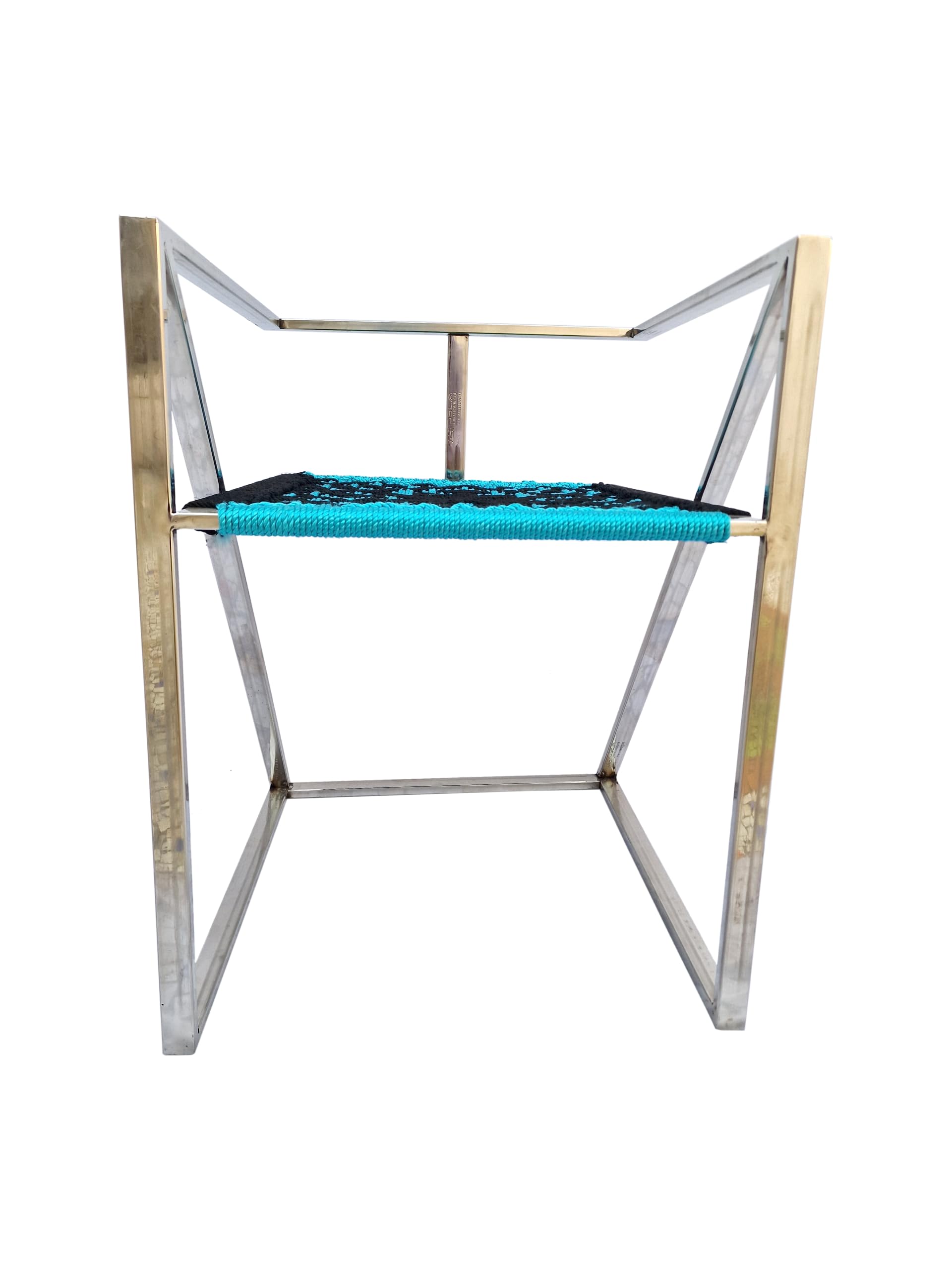 IMPREXIS STORE Stainless Steel Two in One Hand-Woven Silk Rope Rocking Chair 2