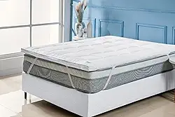 Pillow Top Super Touch Casal em Espuma comfort de alta resiliência e Capa removível em micropercal Branco Bernadete Casa