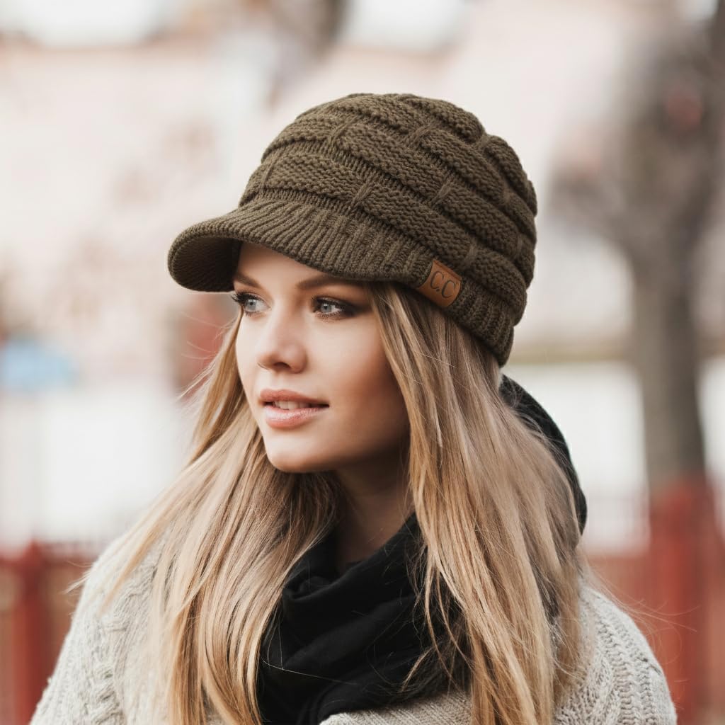 C.C Hatsandscarf Exclusives Women's Ribbed Knit Hat with Brim (YJ-131)(YJ-2023) image 2