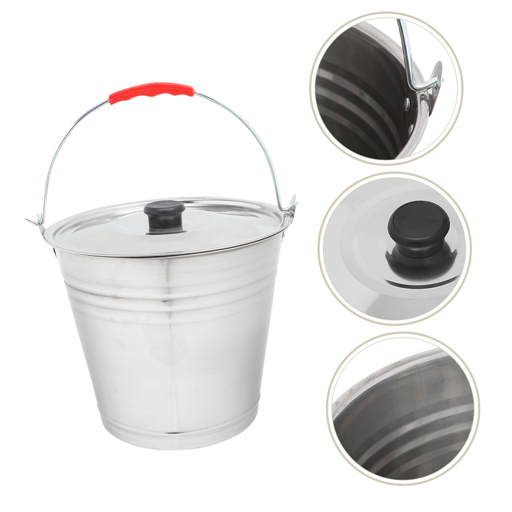 MAGICLULU Edelstahl Eimer 7l Silber mit Griff, Rostresistent und Tragbar