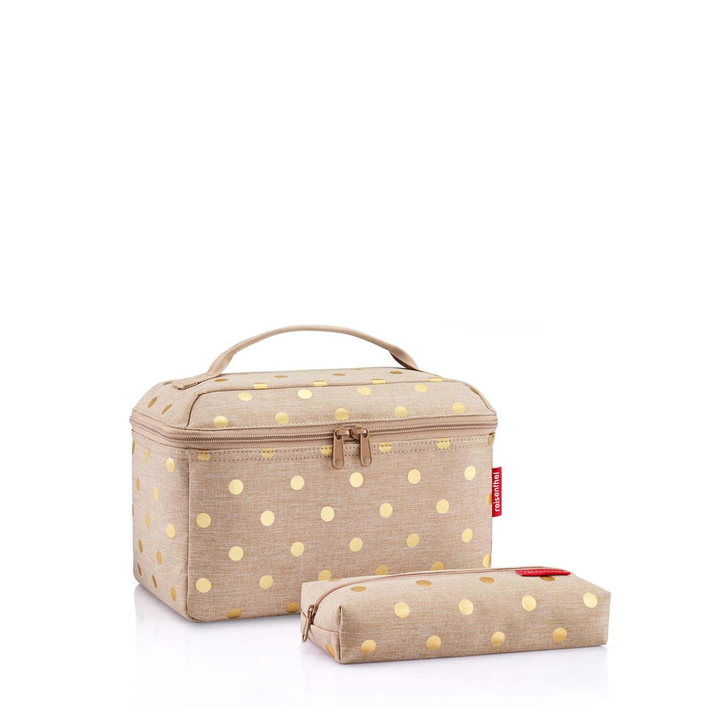 reisenthel beautycase Set metallic dots coffee – Geschenkset aus Beautycase und Rectanglebag