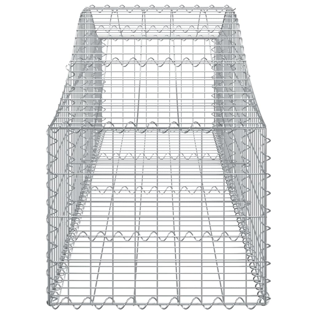 Gaviones con arco alto, 12 unidades, 200 x 50 x 40/60 cm de hierro galvanizado para barreras de jardín y protección visual, resistentes a la corrosión y estables, cestas de gaviones como