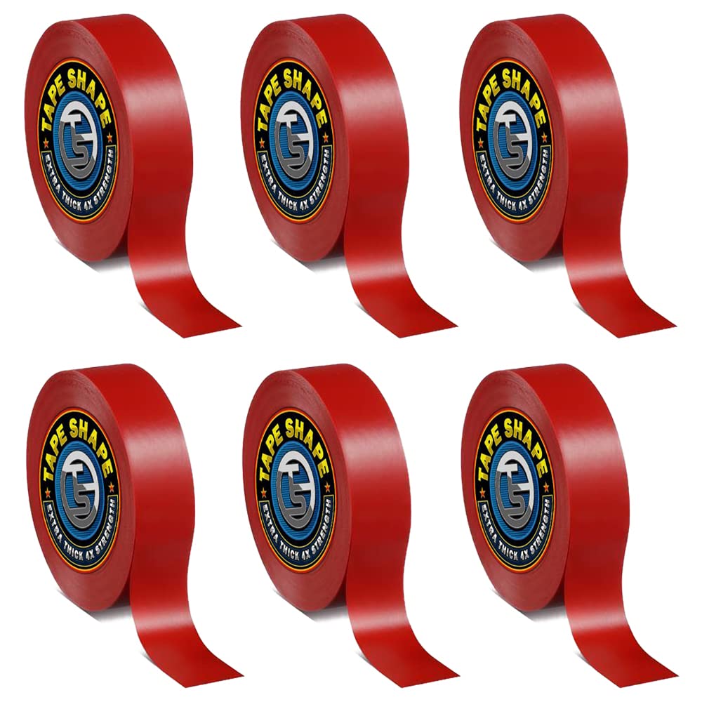 VL 6 PCS Electrical Tape 19mm*33m Waterproof Electric Tape Strong Self-Adhesive PVC Insulation Tape for Masking Repairing and Protecting Electrical Wires and DIY Projects (33 metre, RED)