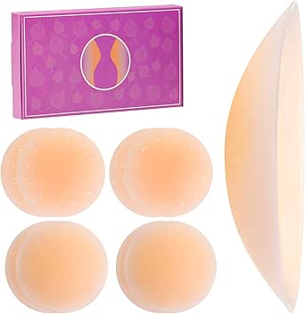 100 Copricapezzoli Autoadesivi Monouso - Forma Fiore E Rotondo Per Donne