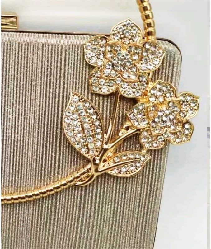 Wedding Prom Banquet Bag Metal Flower Women's Dress Hand-held Chain Bar Crossbody Bags Formal Events Banquets image 4