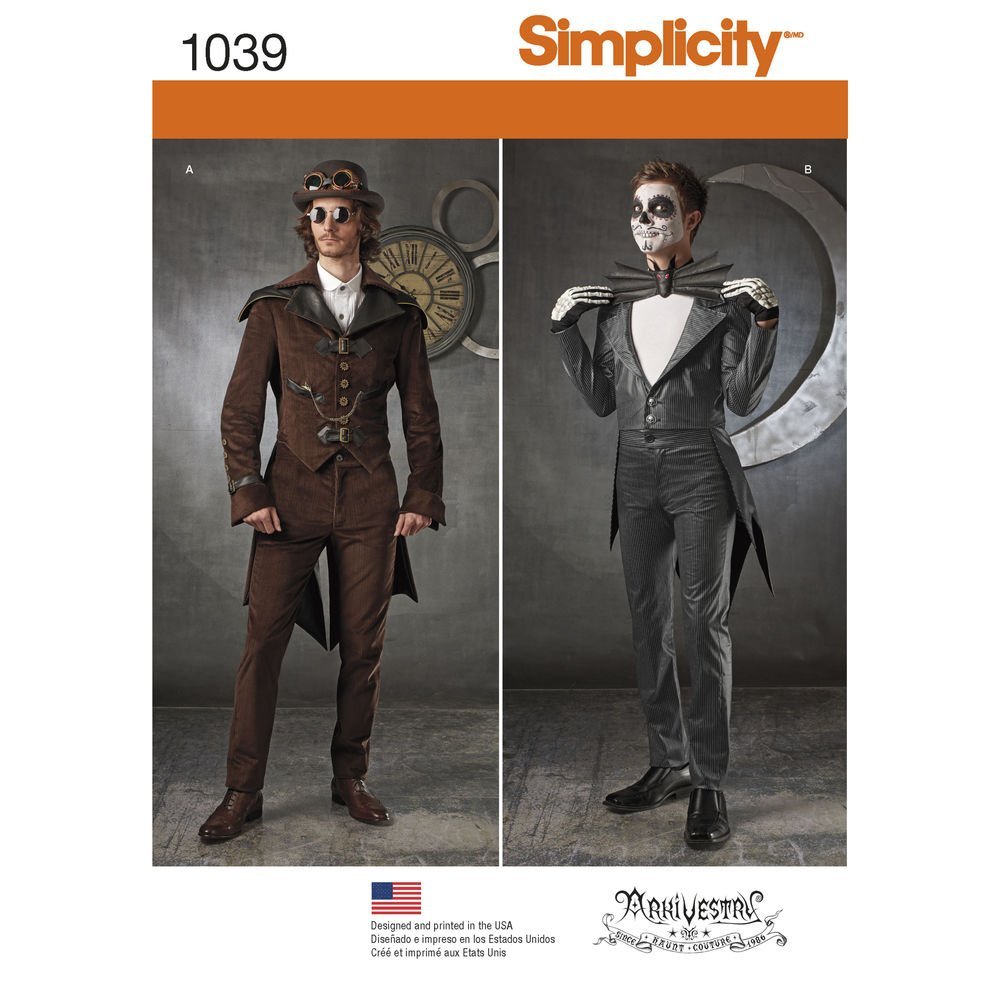 Simplicity Sewing Pattern 1039: Men's Cosplay Costumes, Size BB, Paper, White, (46-48-50-52) US1039BB