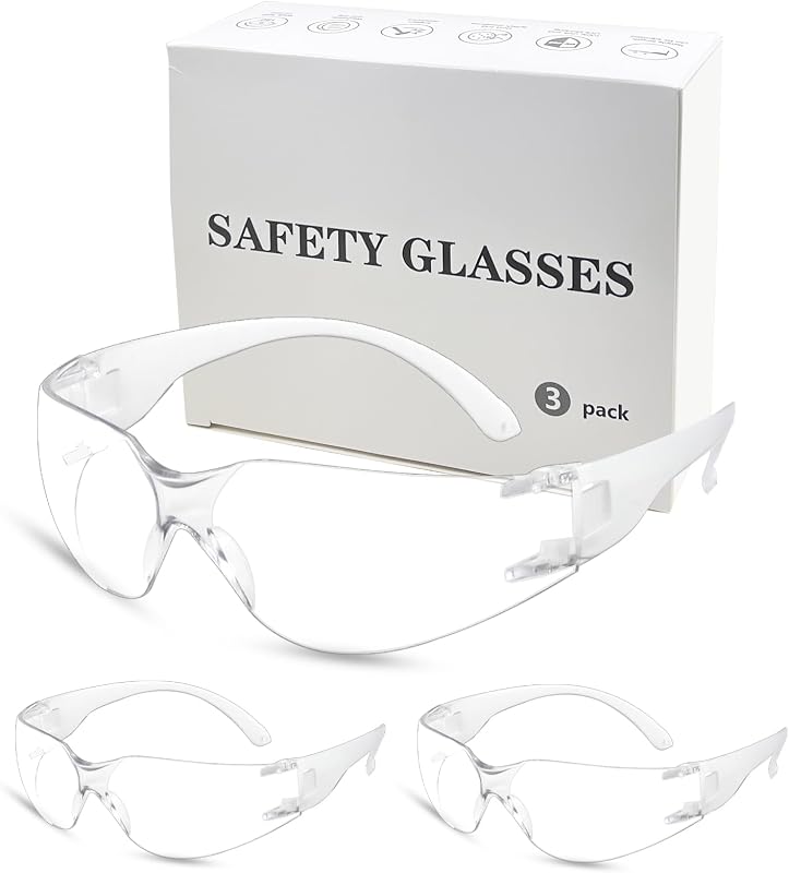 Clear Safety Glasses Goggles, UV400 Protective Eyewear for Men Women, ANSI Z87.1 Impact Resistant Eye Protection for Work, sport,Lab,Construction