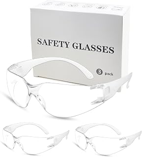 JING LEI Clear Safety Glasses Goggles, UV400 Protective Eyewear for Men Women, ANSI Z87.1 Impact Resistant Eye Protection for Work, sport,Lab,Construction