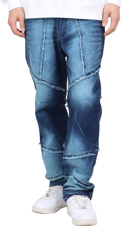 Amazon | [カールカナイ] ストレッチ カットオフ 切替 デニム