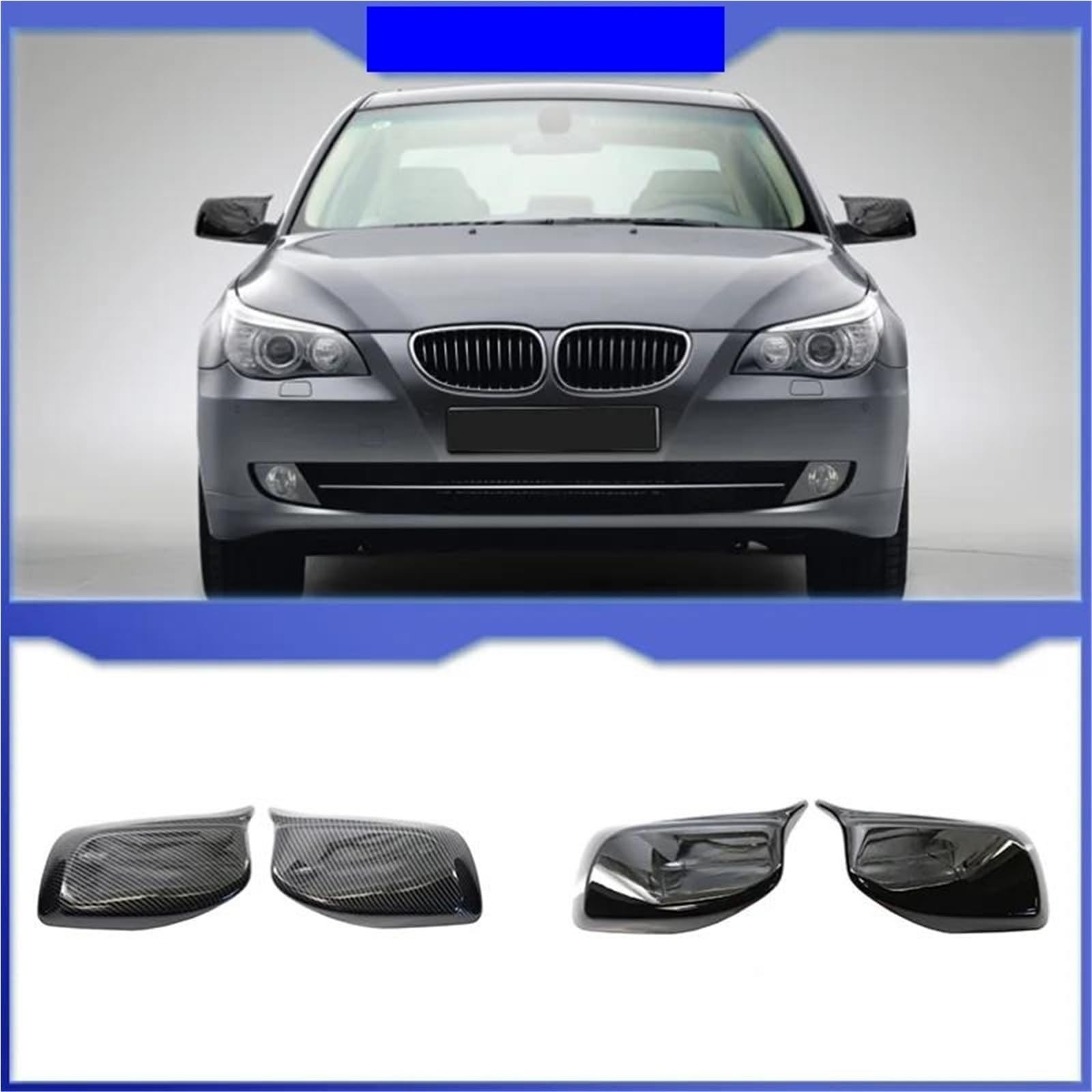 Per BMW Per Serie 5 E60 E61 E63 E64 2004-2008 Per 520i 525i 528i 528xi 530i Auto Esterno Specchietto Retrovisore Custodia Calotte Degli Specchietti(Carbon)