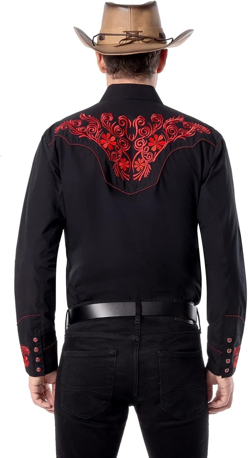EL PIONERO Men's Western Shirt Long Sleeve Embroidered Cowboy Casual Snap Button Shirt - Image 5