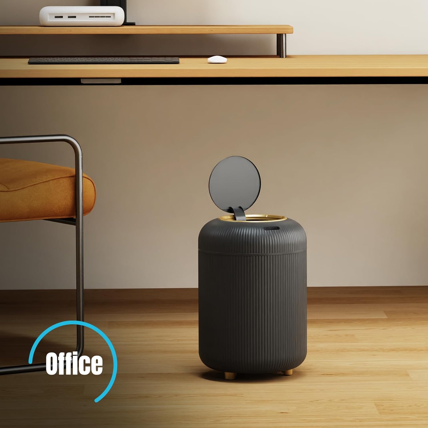 stonespace Motion Sensor Bathroom Trash Can, Small Wastebasket Touchless Trash Bin, Automatic Trash Can for Bathroom, Kitchen, Bedroom, Living Room, Office, 3 Gallon, Black