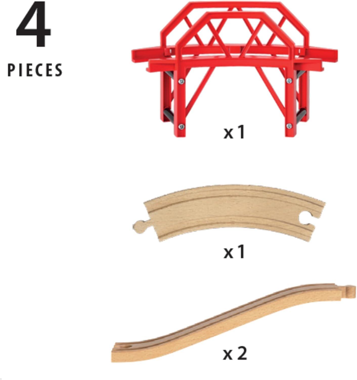 BRIO World Curved Bridge for Kids Age 3 Years and up. Compatible with All Train Sets