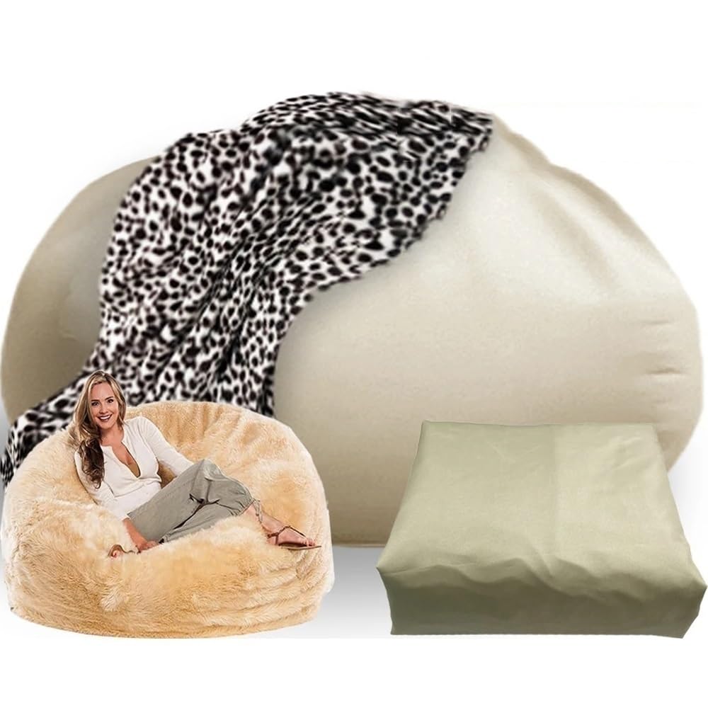 SXBCyan 2/3/4/5/6/7ft Tough Anti-tear Linner Bag Cover Bean Bag Pouf Inner Wash Bags Sofa Sac Beanbag Insert Covers Couch Inner Covers Beanbag No Filling Insert (Size : 6.5ft-D200cm-cover)