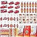 Firefighter Party Favors,72pcs Fire Truck Party Favors Set- Firefighter Party Stickers Slap Bracelets Keychains etc Firefighter Themed Party Favors for Firefighter Birthday Party Decorations Supplies