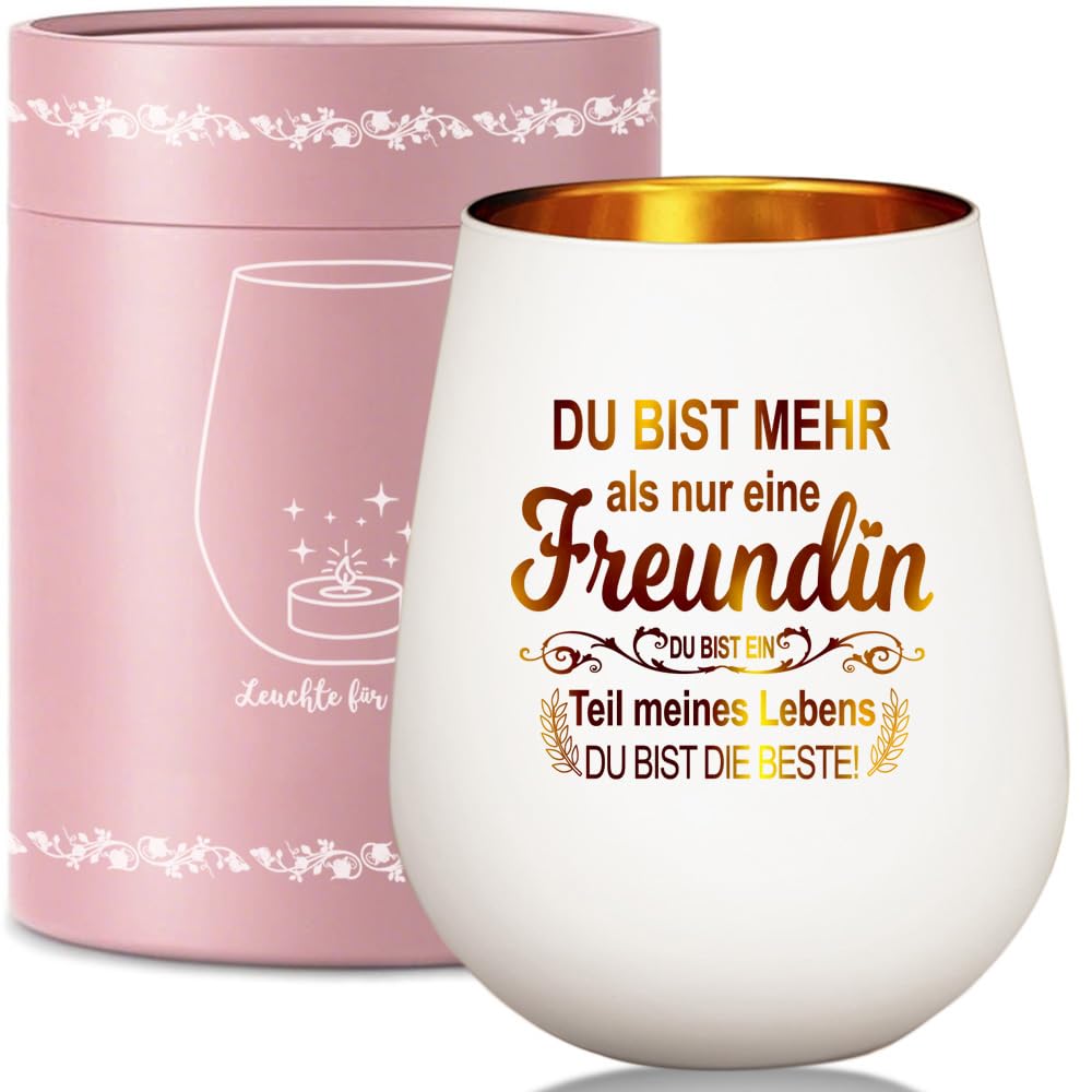 Geschenke für Freundin Frauen, Windlicht Glas Geburtstagsgeschenk für Frauen Personalisierte Geschenke für Beste Freundin Dankeschön Geschenk Freundschaftsgeschenke Weihnachten