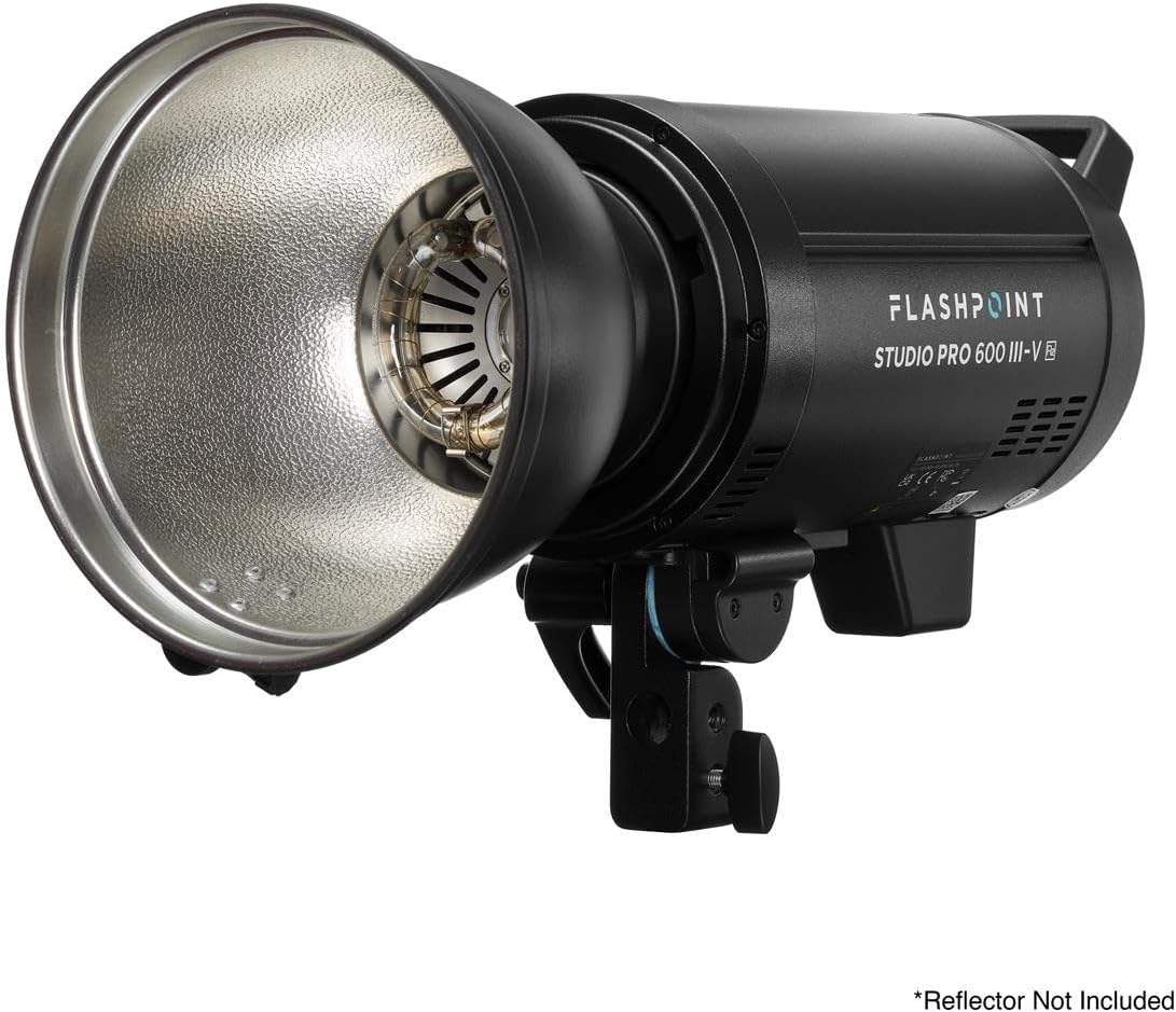 Flashpoint Studio Pro 600 III-V 600Ws R2 Monolight Strobe Flash with 30W LED Modeling Lamp, Bowens Mount Strobe Light for Photography, R2 2.4GHz Wireless Studio Light with 1.0s Max Recycle Time