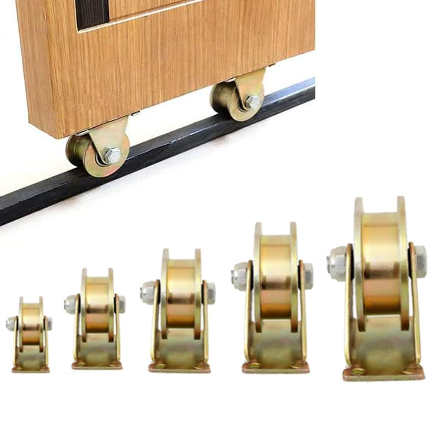 Ruedas Rodillos Puerta Corredera,Ruedas Direccionales Acero Polea de Ranura en H,Ruedas Rígidas Pesado,para Riel Invertido/Sistema de Polea/Industrial,1 Pieza (Groove 30mm,99mm)