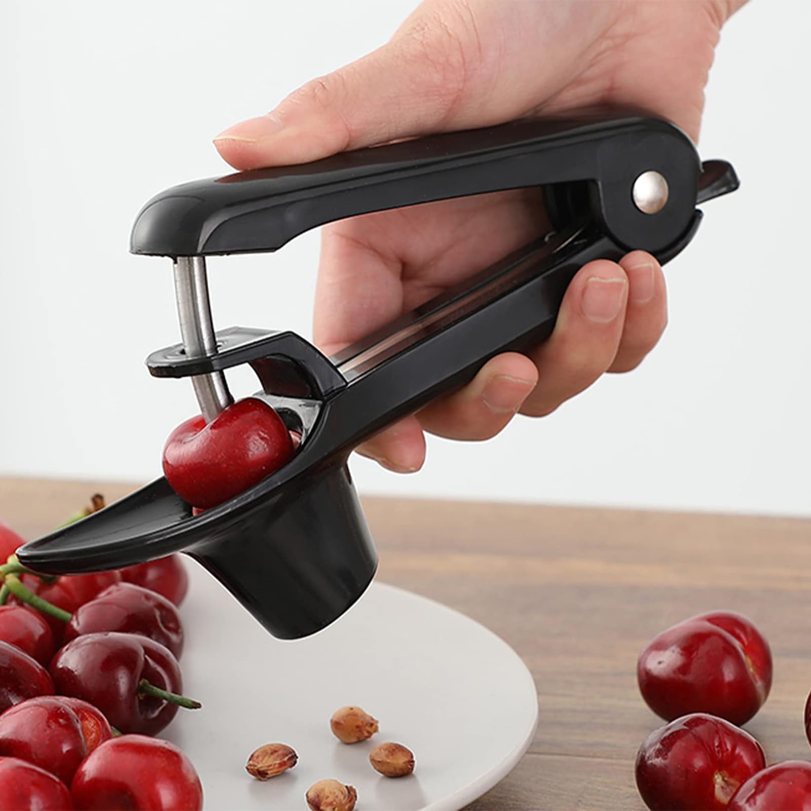 Deshuesador de Cerezas,Deshuesador de Cerezas y Aceitunas Herramienta para Deshuesar Frutas de Acero Inoxidable Quita Huesos Rápido y Limpio Lavavajillas Disponible y Diseño Compacto