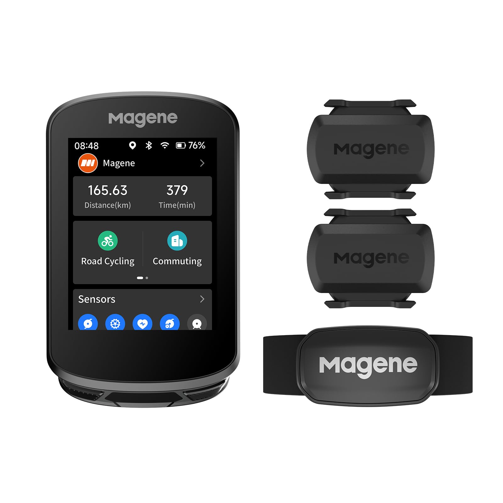 Bundle: C506 GPS Bike Computer, 2 Speed/Cadence Sensor and H303 Heart Rate Monitor