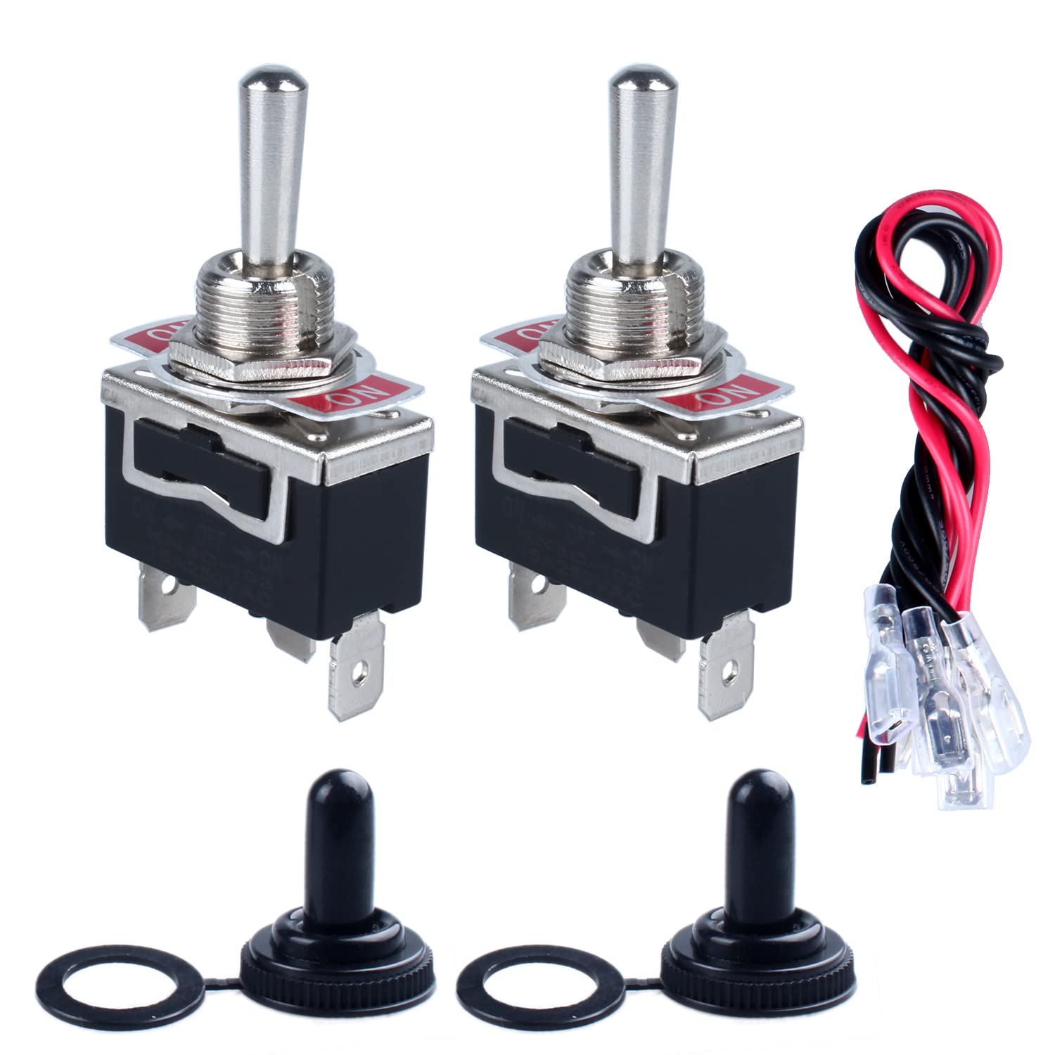 Snapklik.com : DMWD 2pcs Heavy Duty Rocker Toggle Switch 30A 12VDC 20A ...