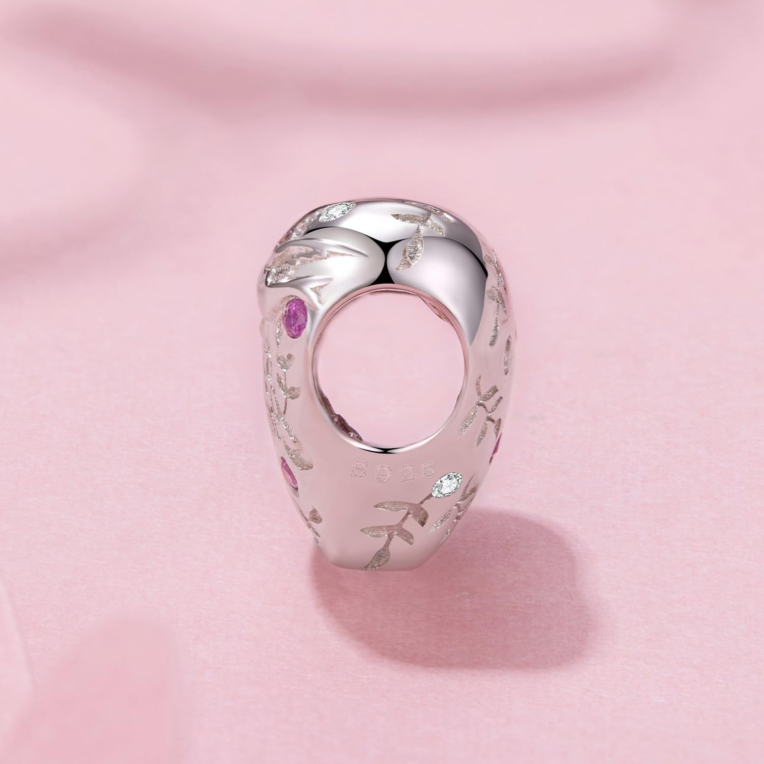Ciondolo a forma di cuore del Ringraziamento, in vero argento Sterling 925, compatibile con la maggior parte dei braccialetti con ciondoli