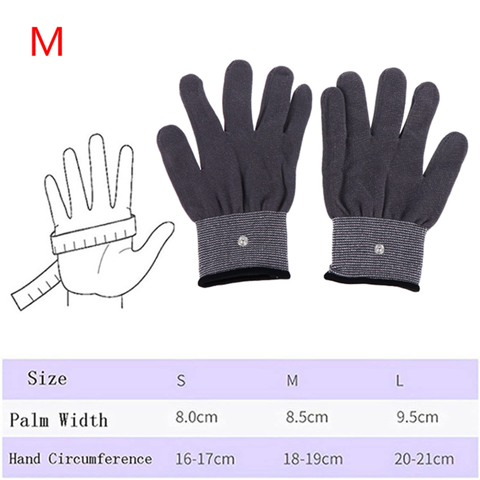 Guantes de electrodos, 1 par de Guantes de Terapia de Masaje con electrodos Conductores para máquina TENS, Cables Conductores de electroterapia para masajeador de Manos, para Artritis, Dedo en gatil