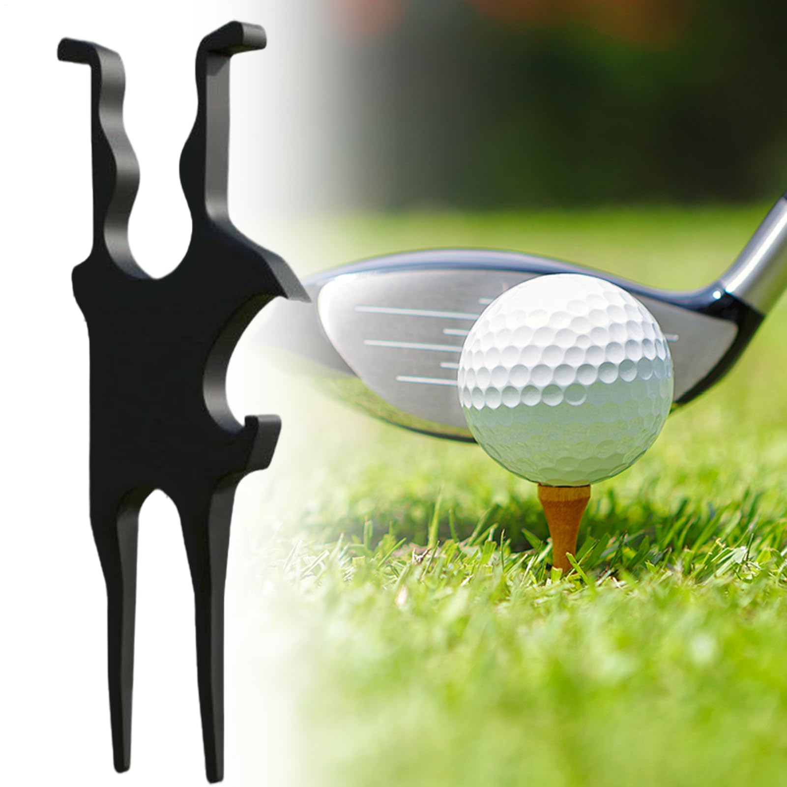 Outil de divot de golf, outil de golf Gimme, fusil de chasse à bière et outil de divot, 2 en 1 Golf E ssential, marqueur de balle magnétique inclus, 10,2 x 3,8 x 0,6 cm, pour jeux de plein