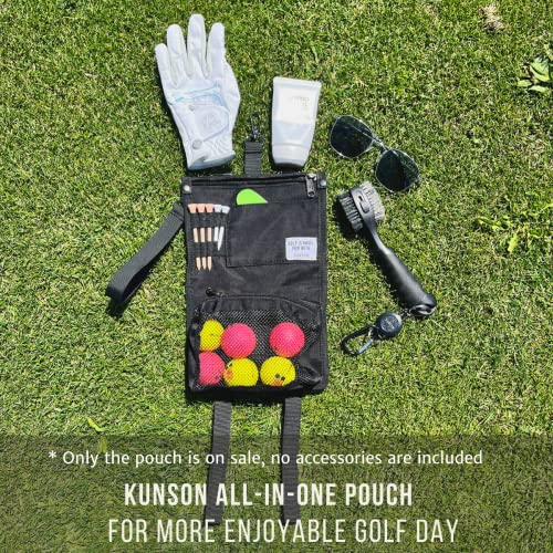 Waterproof All-In-One Golf Pouch for Golf Balls Rangefinder and Golf Tees + Perfect Golfer Gift, Black - Image 2