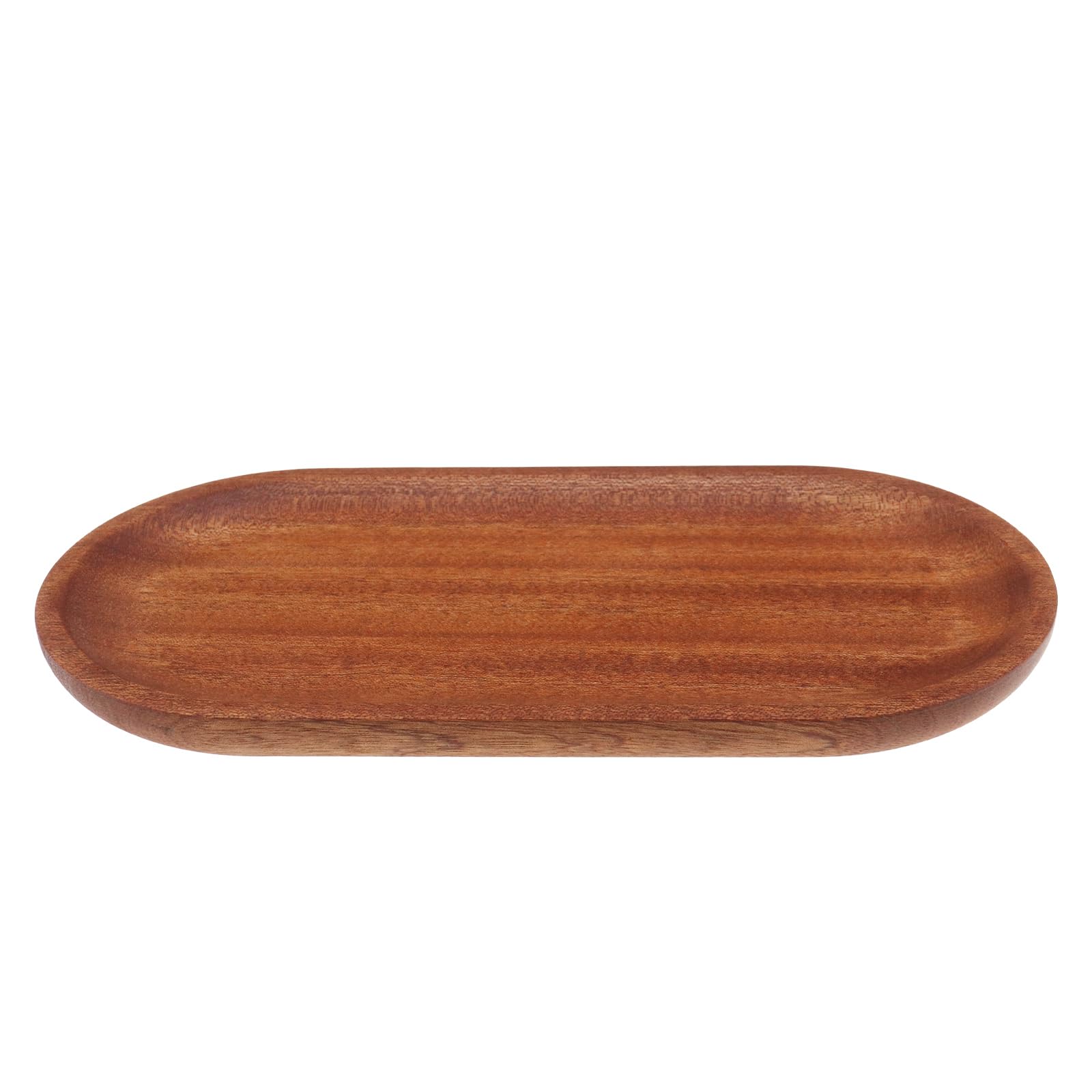 Plateau Ovale En Bois D'Ébène Marron - Organisateur Élégant Pour Bureau, Stylos, Clés, Monnaie, Tasses Et Fruits
