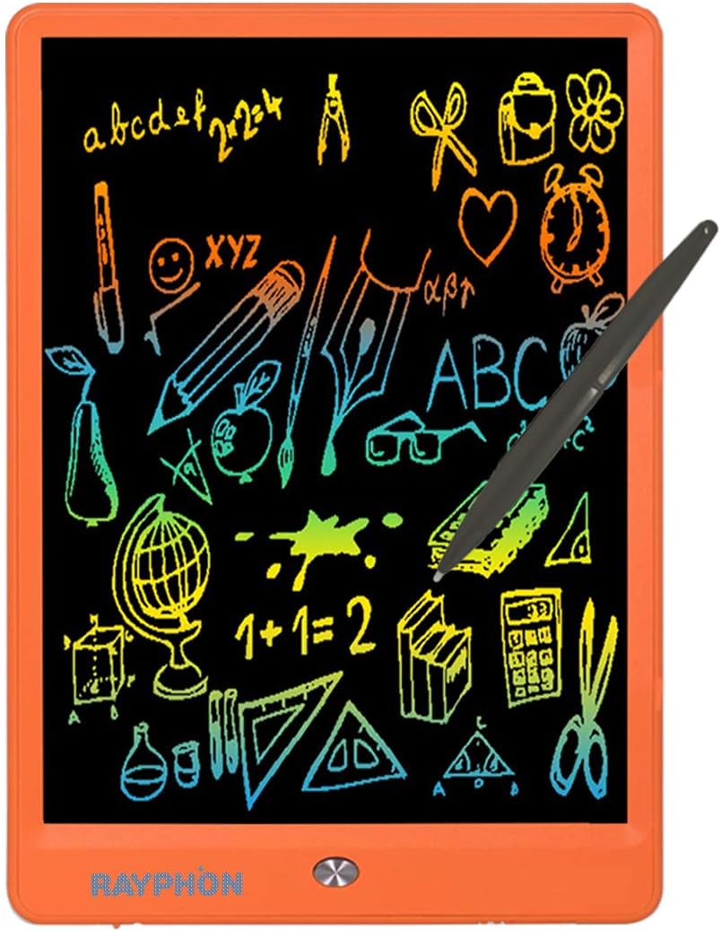 Writing Tablet 10 Inches LCD Writing Board Colorful Screen, Doodle Board Electronic Doodle Pads Drawing Board for Kids and Adults (Orange)