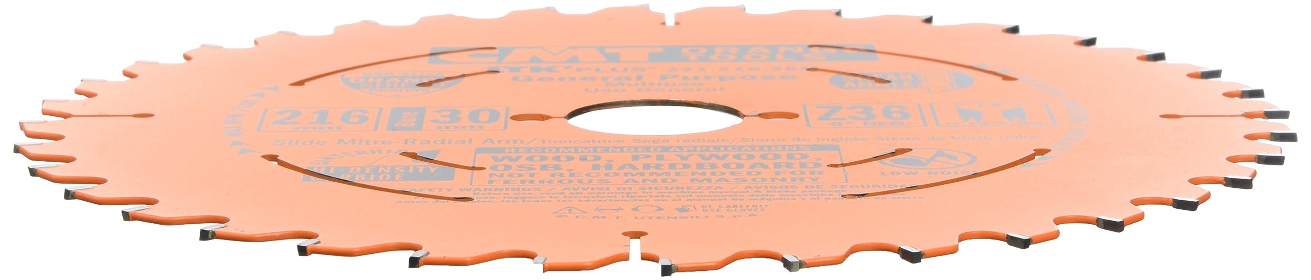 CMT 271.216.36M Lama Circolare Itk-Plus per Taglio Lungo e Traverso Vena, Arancio