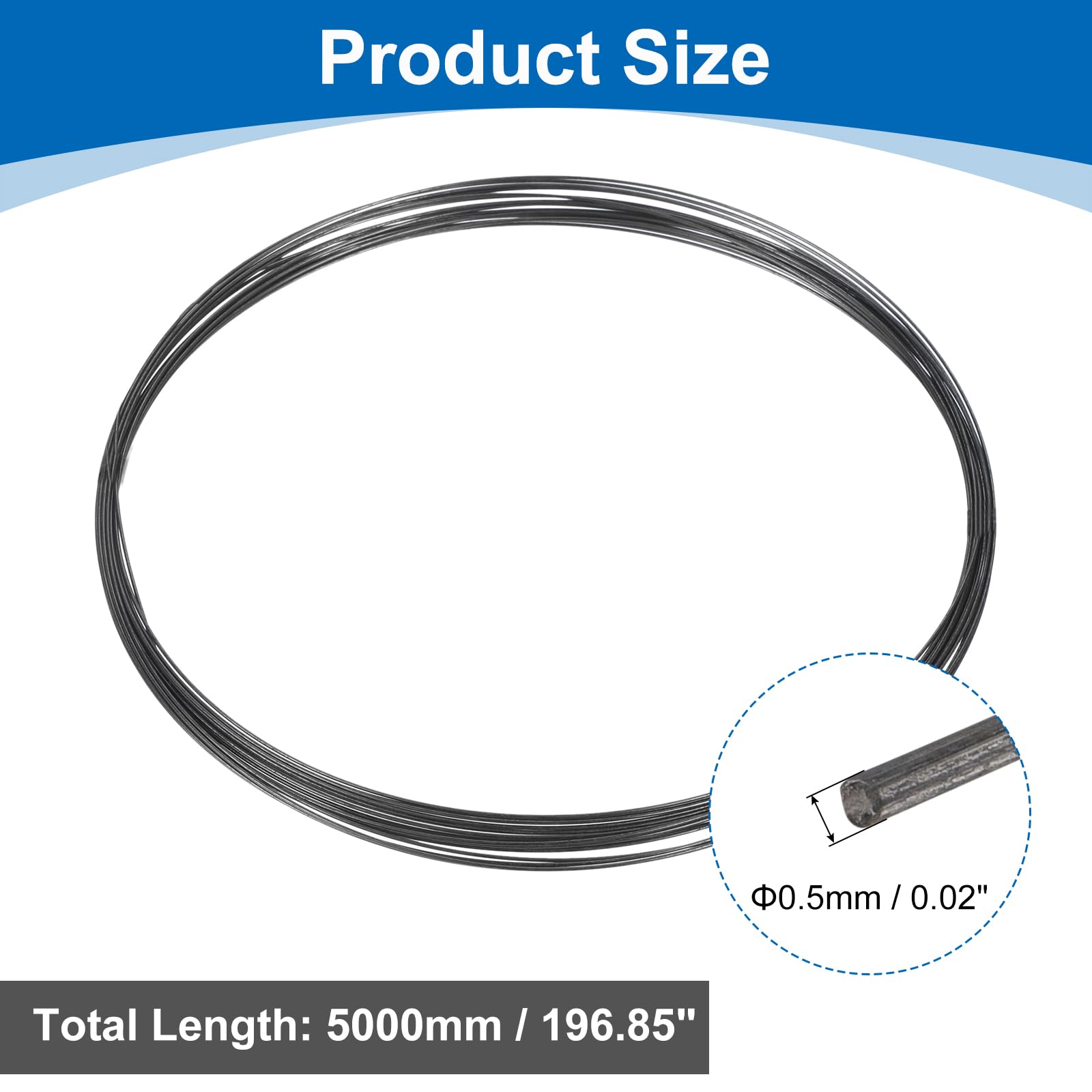 QUARKZMAN Wolframdraht 99.99% Hochreiner Wolframdraht 0.5mm Durchmesser x 5 Meter Länge Wolframfaden Metallspule Für Glühbirnenproduktion Elektronikindustrie