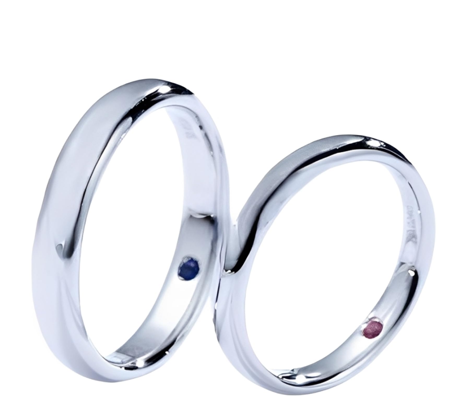 Anillo de oro blanco para hombres 375 auténticos, anillos de compromiso con zafiro de 0,03 quilates de 3,8 mm, anillo de boda de oro auténtico de 9 quilates, tamaño 67 (21,3)