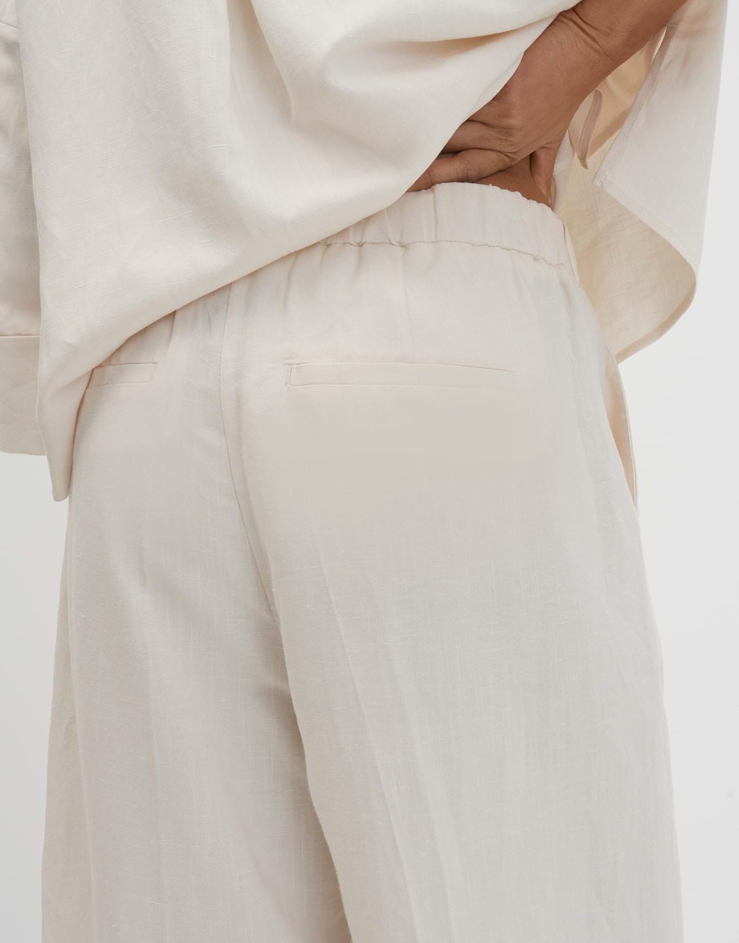 someday Damen Culotte | CELINO Cropped Linen Culotte aus Viskose Leinen Mix