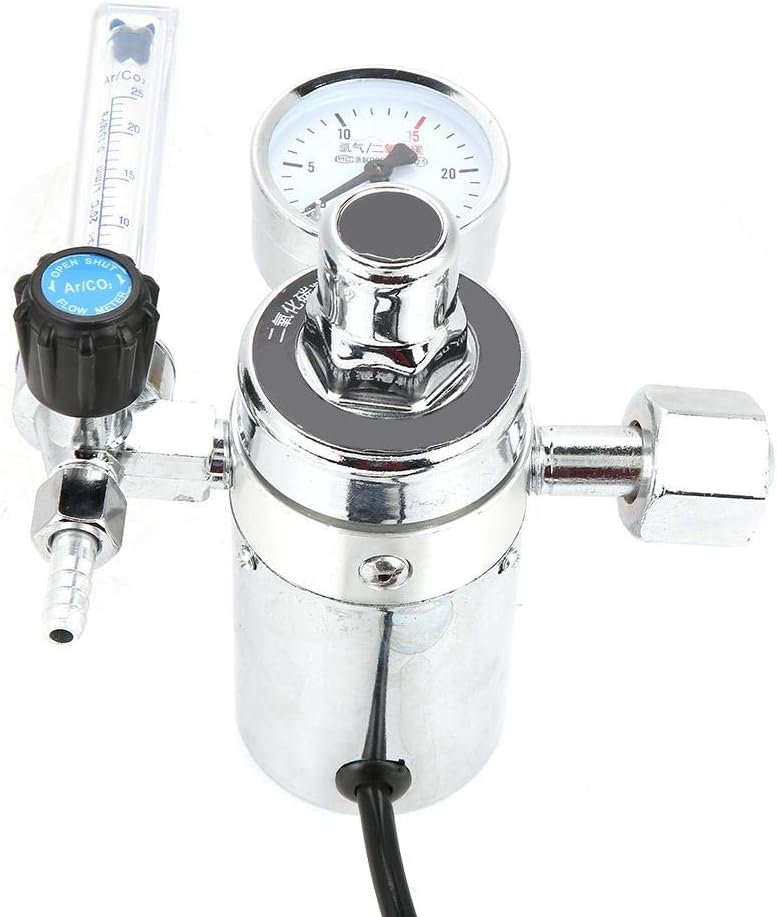 Stainless Steel Pressure Regulator, Energy Saving Welding CO2 Pressure Regulator, Electric Heating Welding Equipment for Gas Protection(220V)