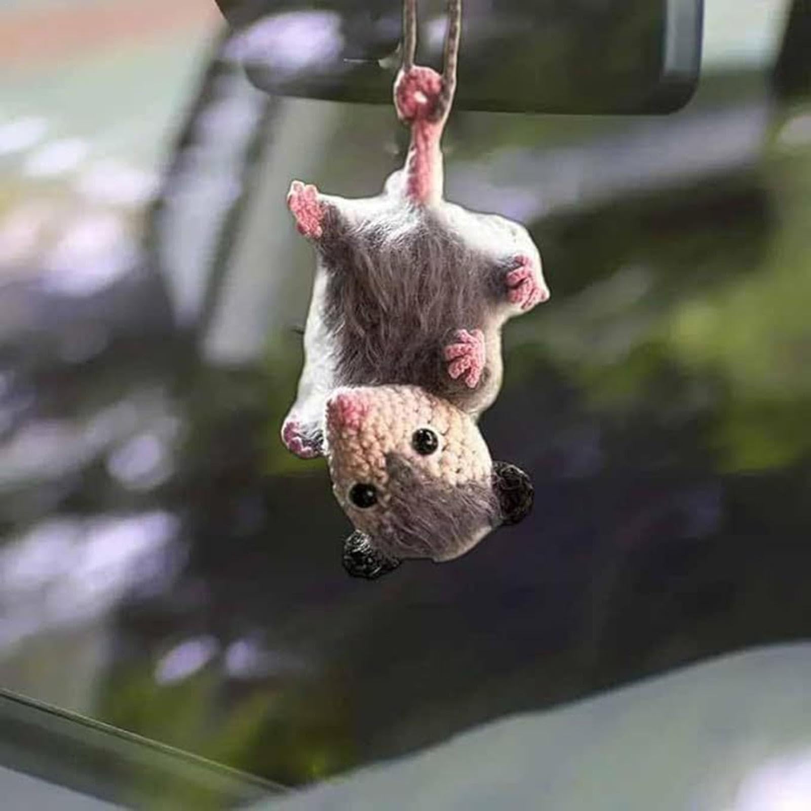 Ornement De Voiture Souris Tricoté Main - Décoration Mignonne Pour Rétroviseur Ou Tableau De Bord
