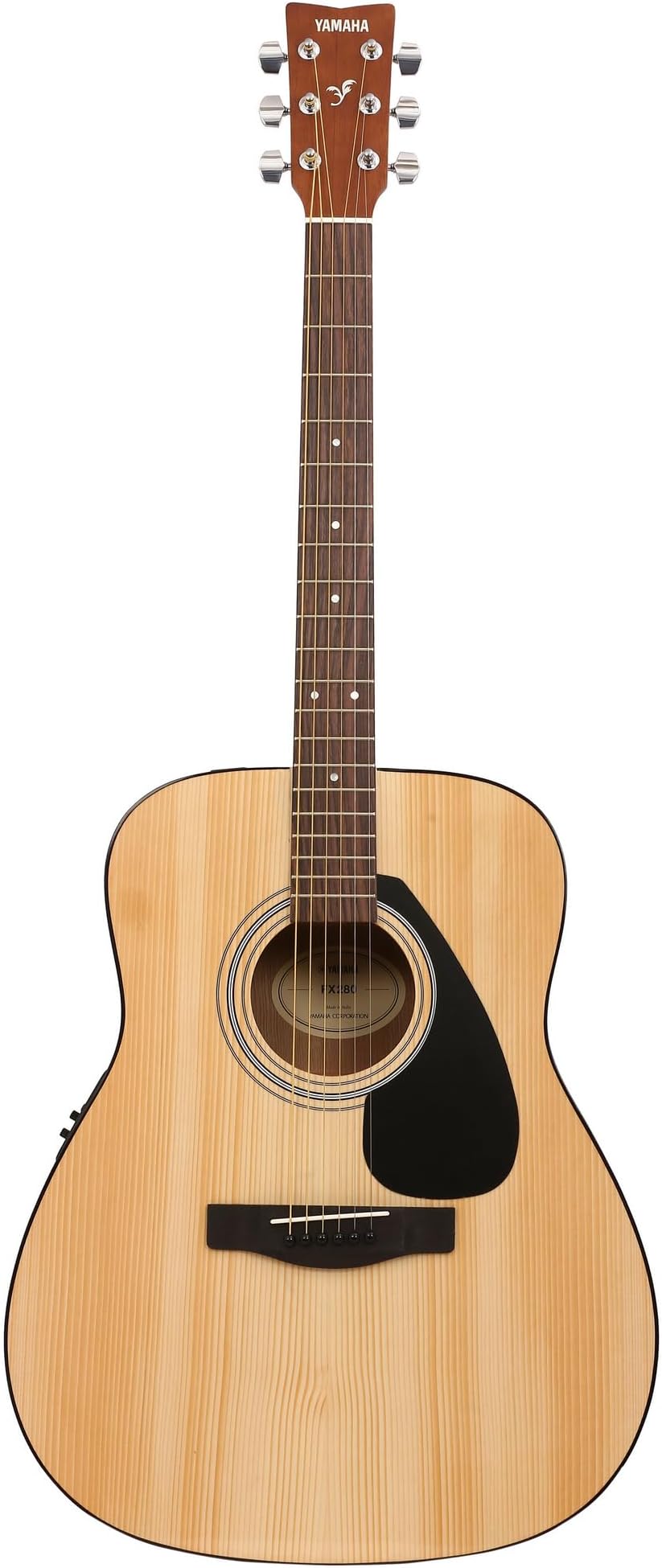 Yamaha FX280 Electro Acoustic Guitar, Natural Finish, Full-Size Dreadnought Body, 6-String with Built-in Pickup & Preamp, Ideal for Beginners, Performers & Studio Use