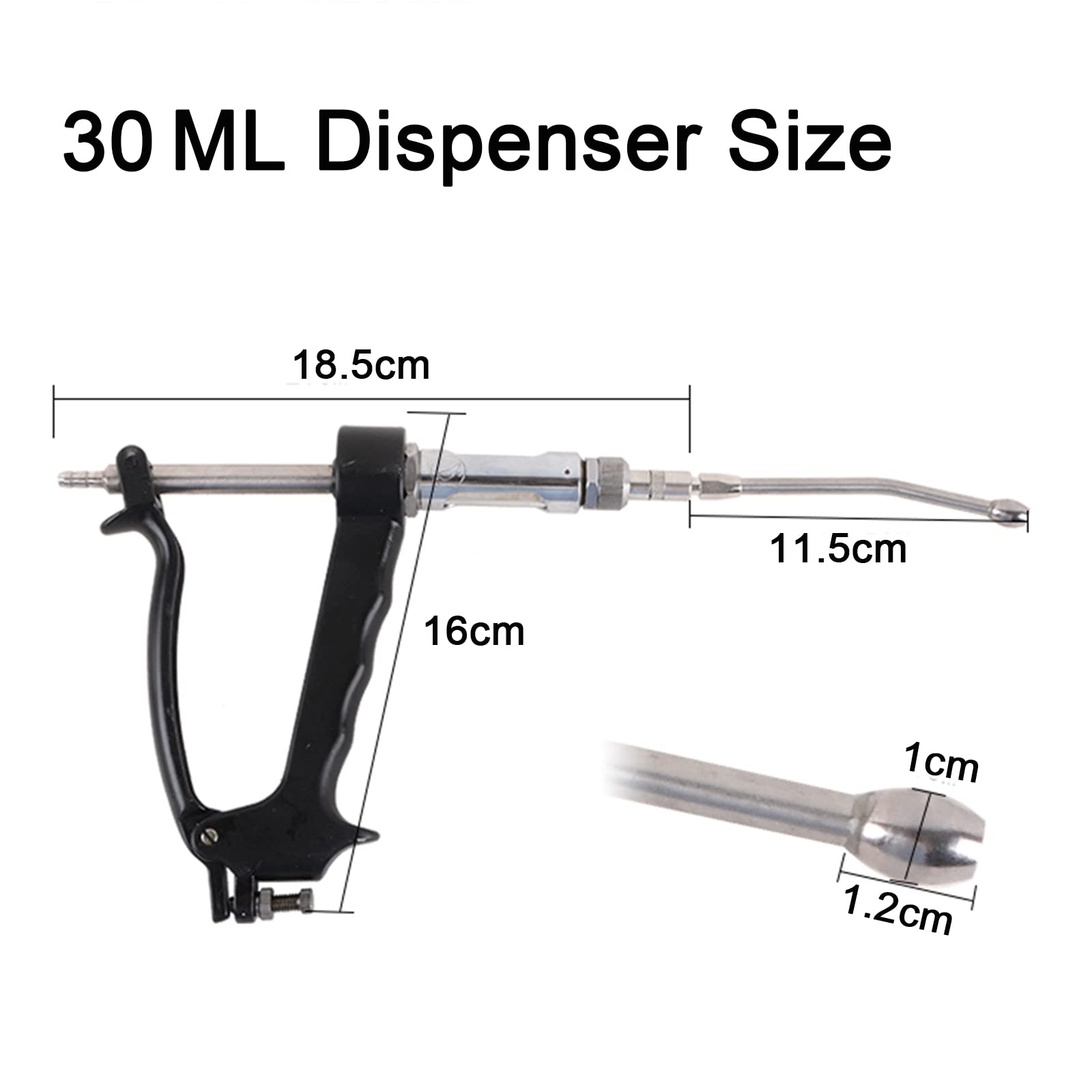 Dispensador de Medicina Continua Veterinaria, Dispositivo de dosificación automática Ajustable de 30 ML con Manguera para Ganado, ovejas, Cabras, Cerdos, Mascotas, alimentación de Animales y Uso