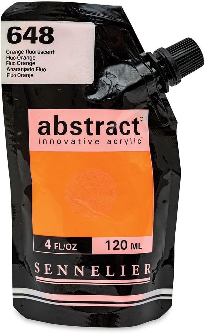 Sennelier Abstract Innovative Acrylic Artist Paint Pouch 120ML (648 Fluorescent Orange)