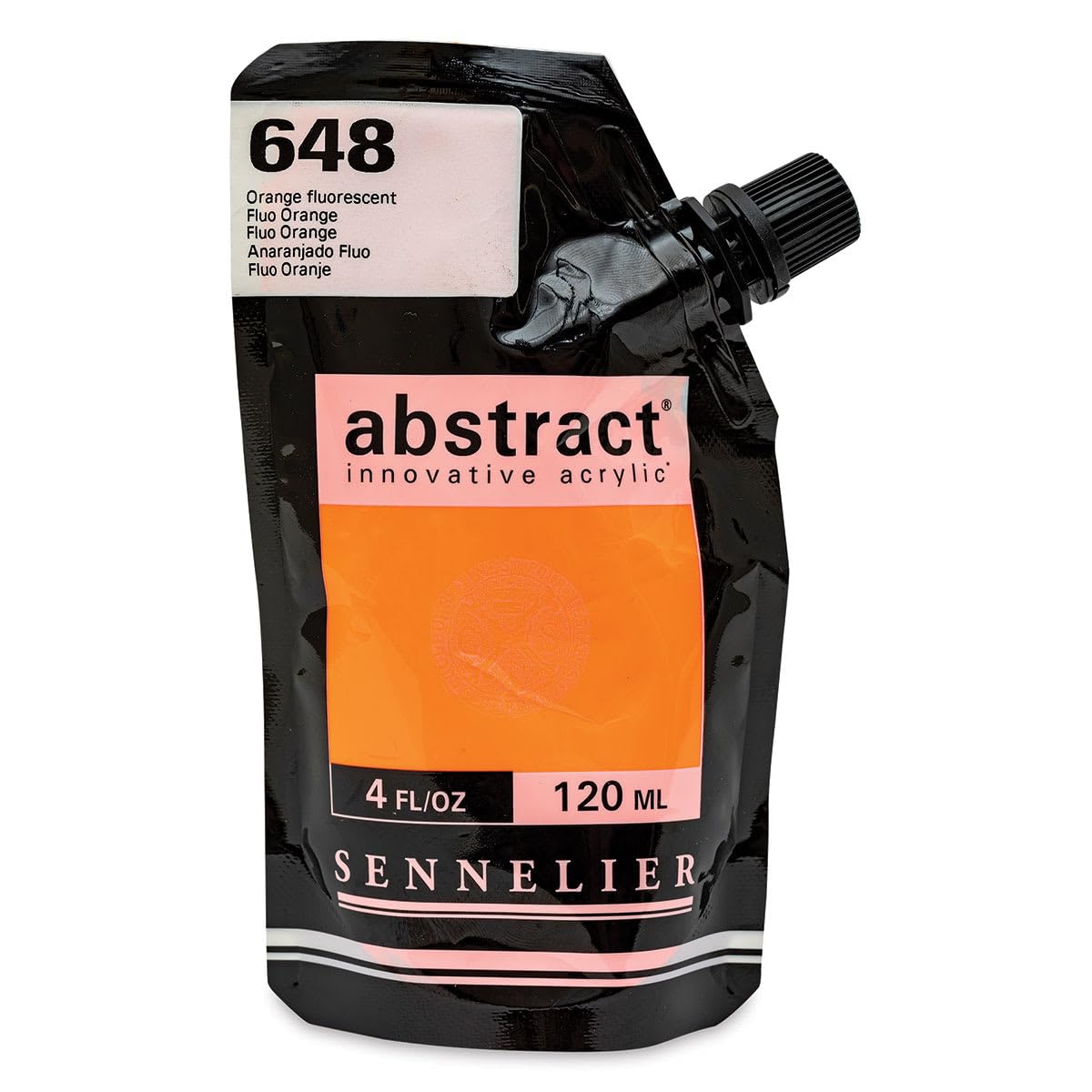 Sennelier 648 Fluorescent Orange Abstract Innovative Acrylic Artist Paint Pouch 120Ml (648 Fluorescent Orange)