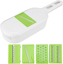 Fatiador de mandolina, 5 em 1, multilâminas, ajustável, mandolina, para queijo, vegetais, fatiador de legumes para cozinha doméstica