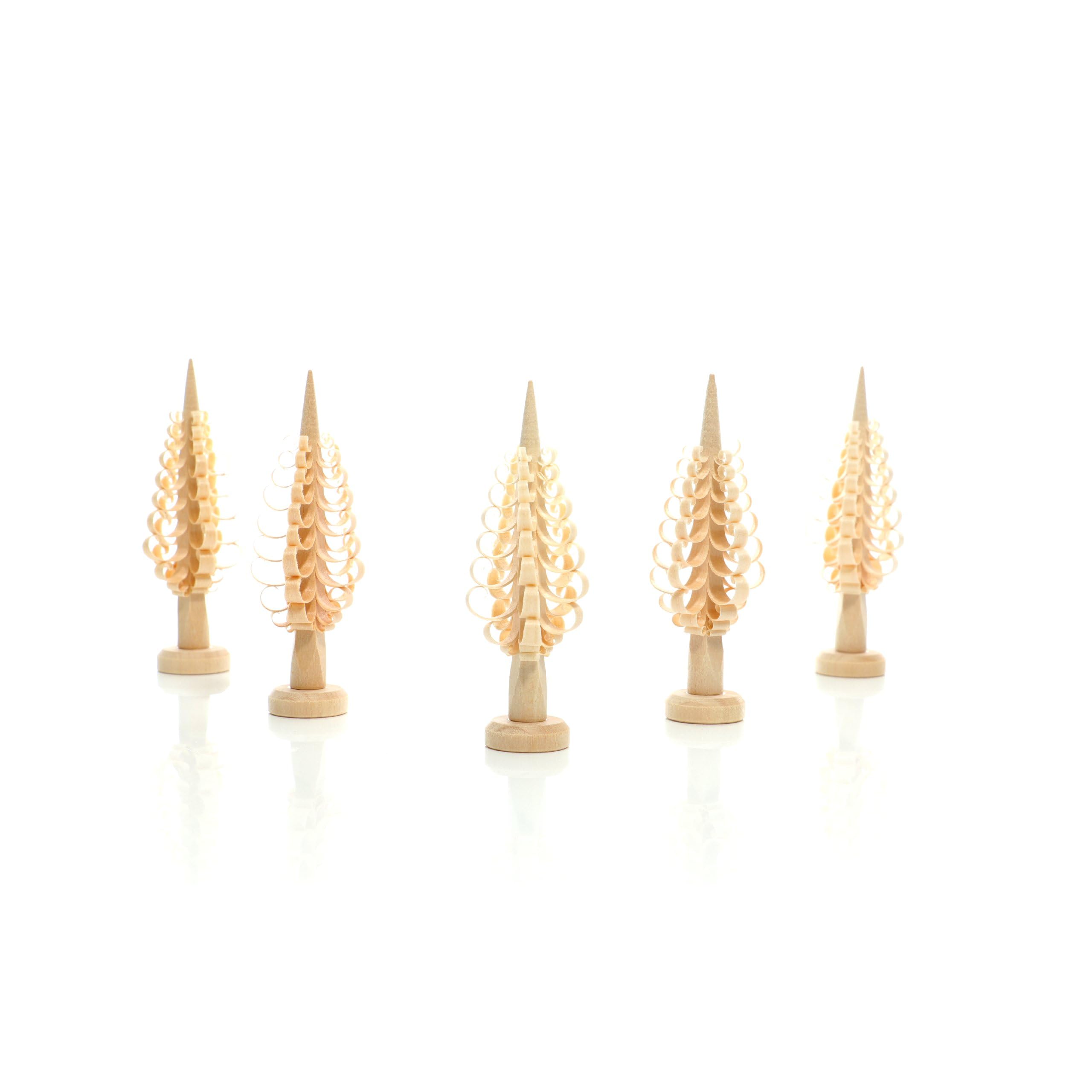 Rudolphs Schatzkiste Weihnachtsdeko Spanbaum 5er Set H=10cm NEU Baum Weihnachten Seiffen Spanbäumchen Holzbaum Linde Erzgebirge