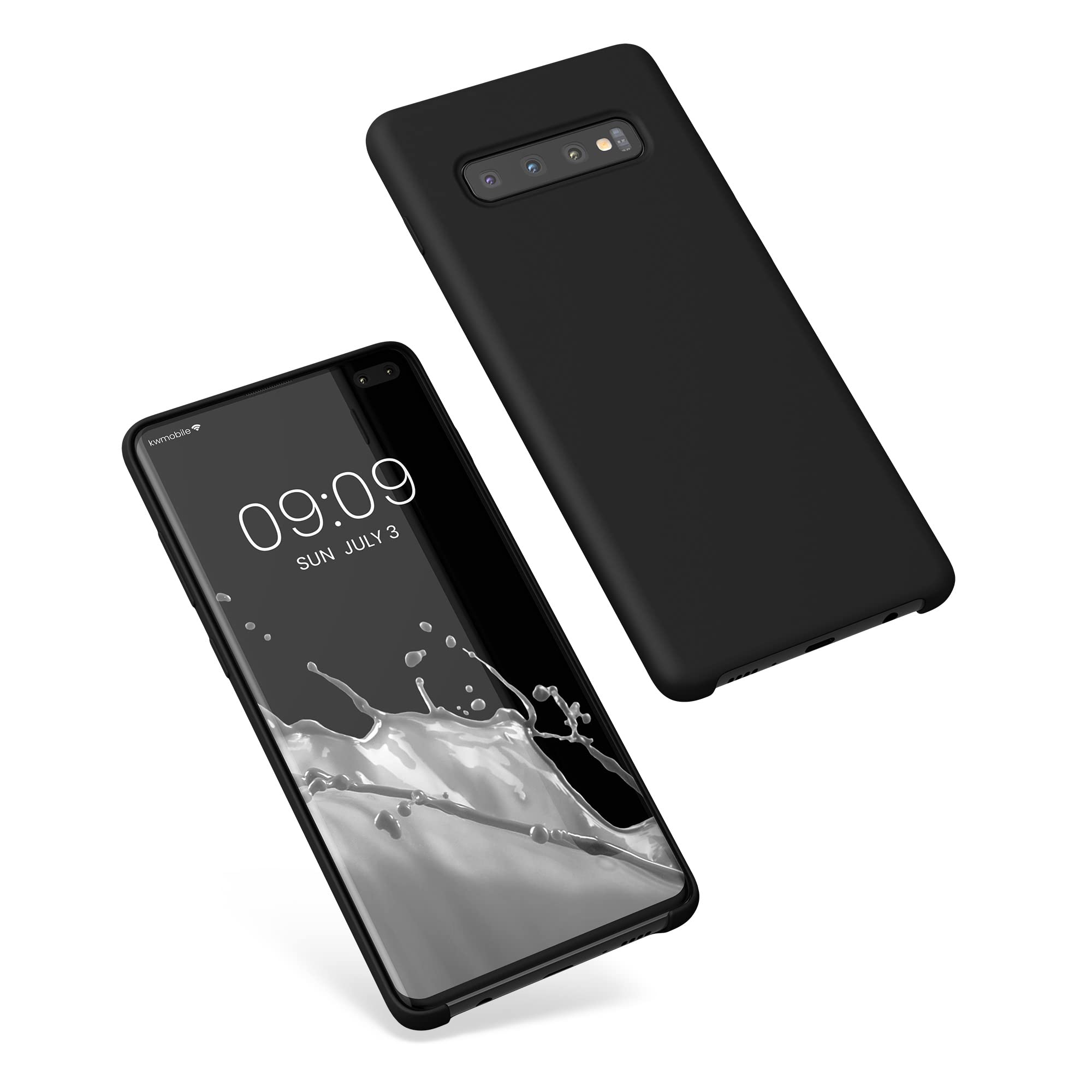 kwmobile Case for Samsung Galaxy S10 Plus / S10+ Case - Soft Cover - Shockproof Silicone - Wireless Charging Black Matte — view 8