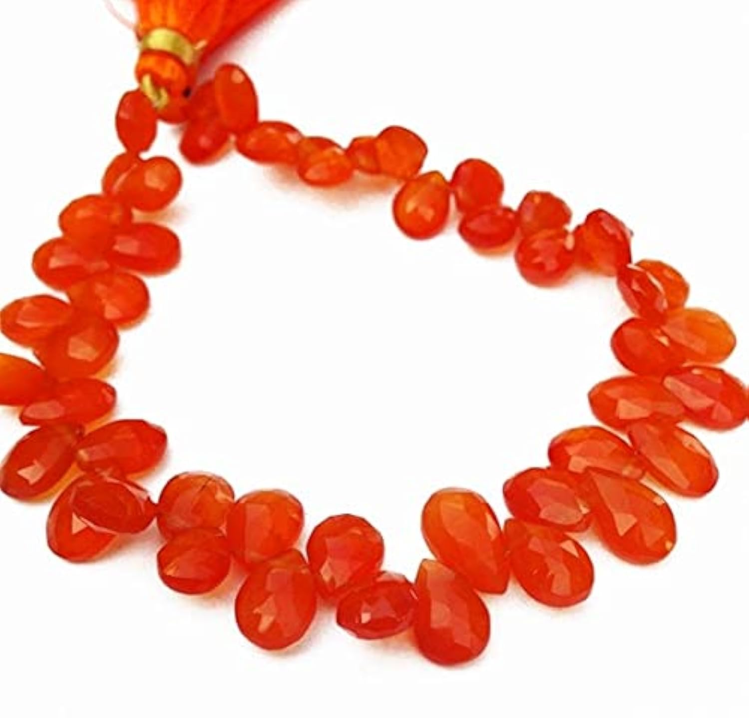 Carnelian faceted briolettes naturelles de 6.5-9.5mm pour la création de bijoux en cornaline