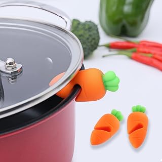 Creative Pot Cover Overflow Preventer Kitchen Cooking Tool Pots Covers Tools Carrot, Chili Pepper, Chicken Drumstick 3-sets 3-Carrots