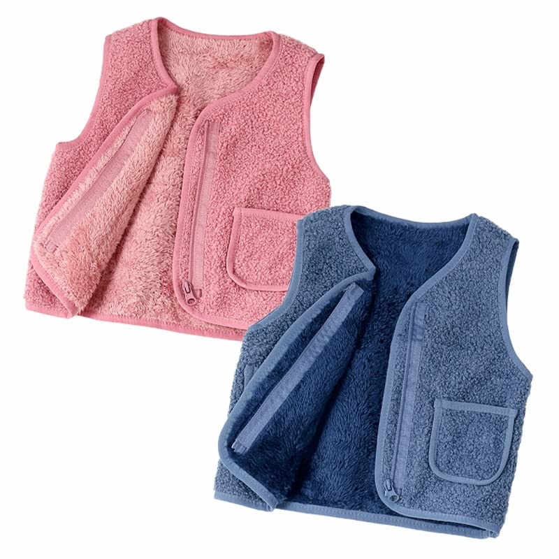 Generisch Peuter Meisjes Effen Warme Dikke Lente Winter Mouwloos Vest Kleding Jas Rits Voor Babykleding Onmiddellijk 18, grijs, 7-8 Jaar