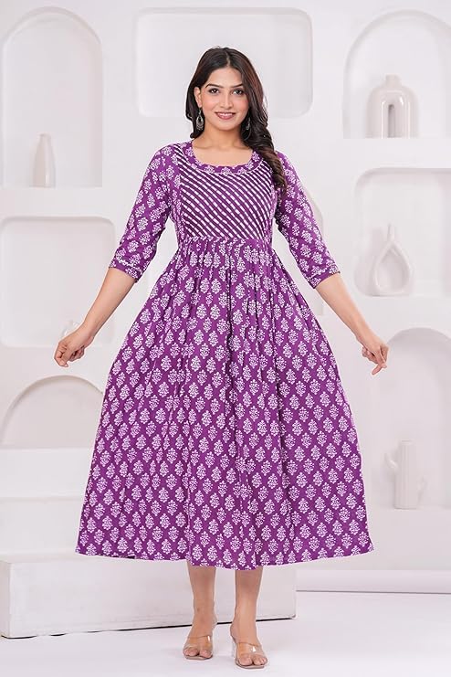 Image of Women Feeding Kurti for Women Cotton Maternity Kurta with Nursing Zip for Pre & Post Pregnancy