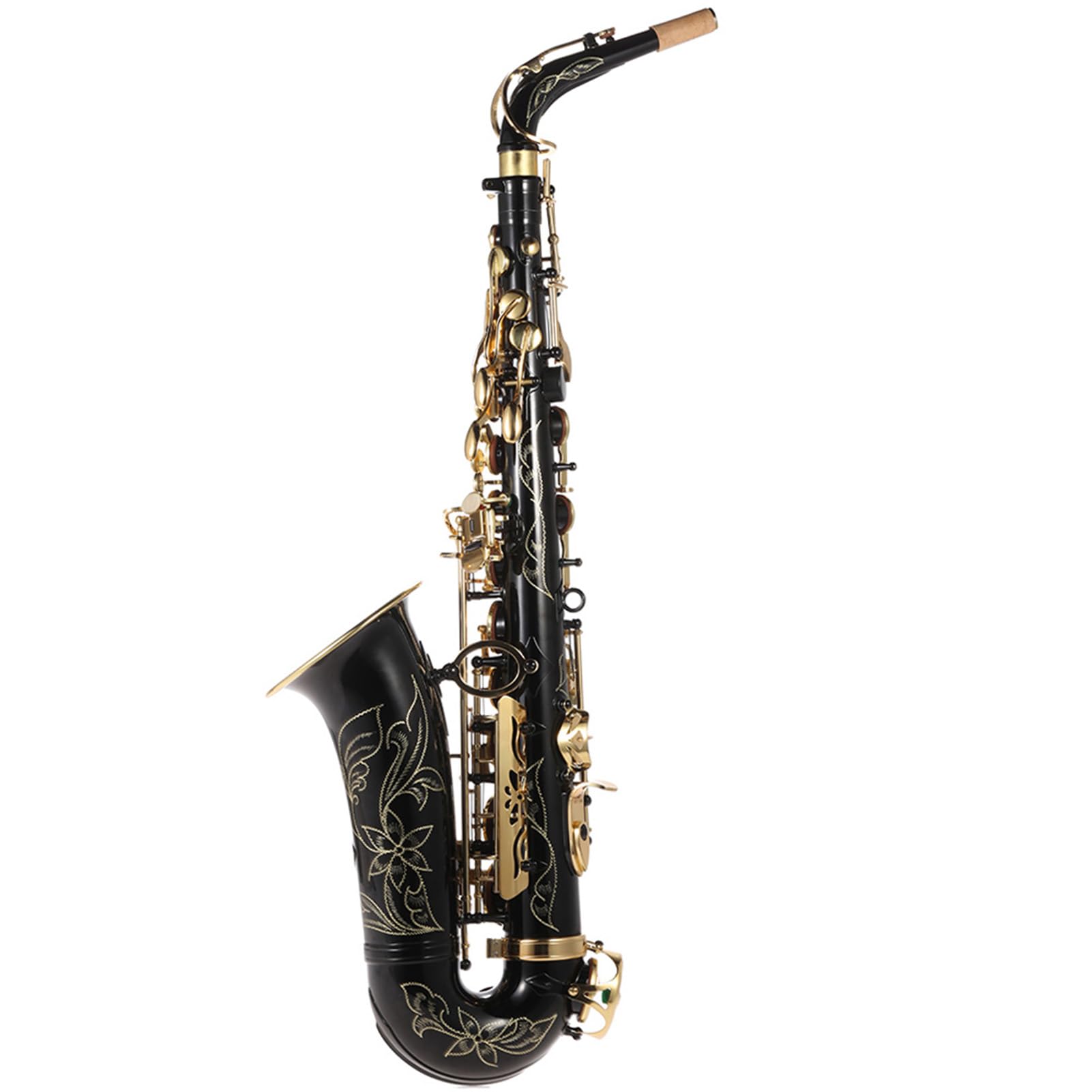 HUIOP Mib sassofono contralto ottone laccato oro mi piatto sax 82Z tipo chiave strumento a fiato con spazzola per la pulizia guanti di stoffa cinturino custodia imbottita,bE Sassofono contralto