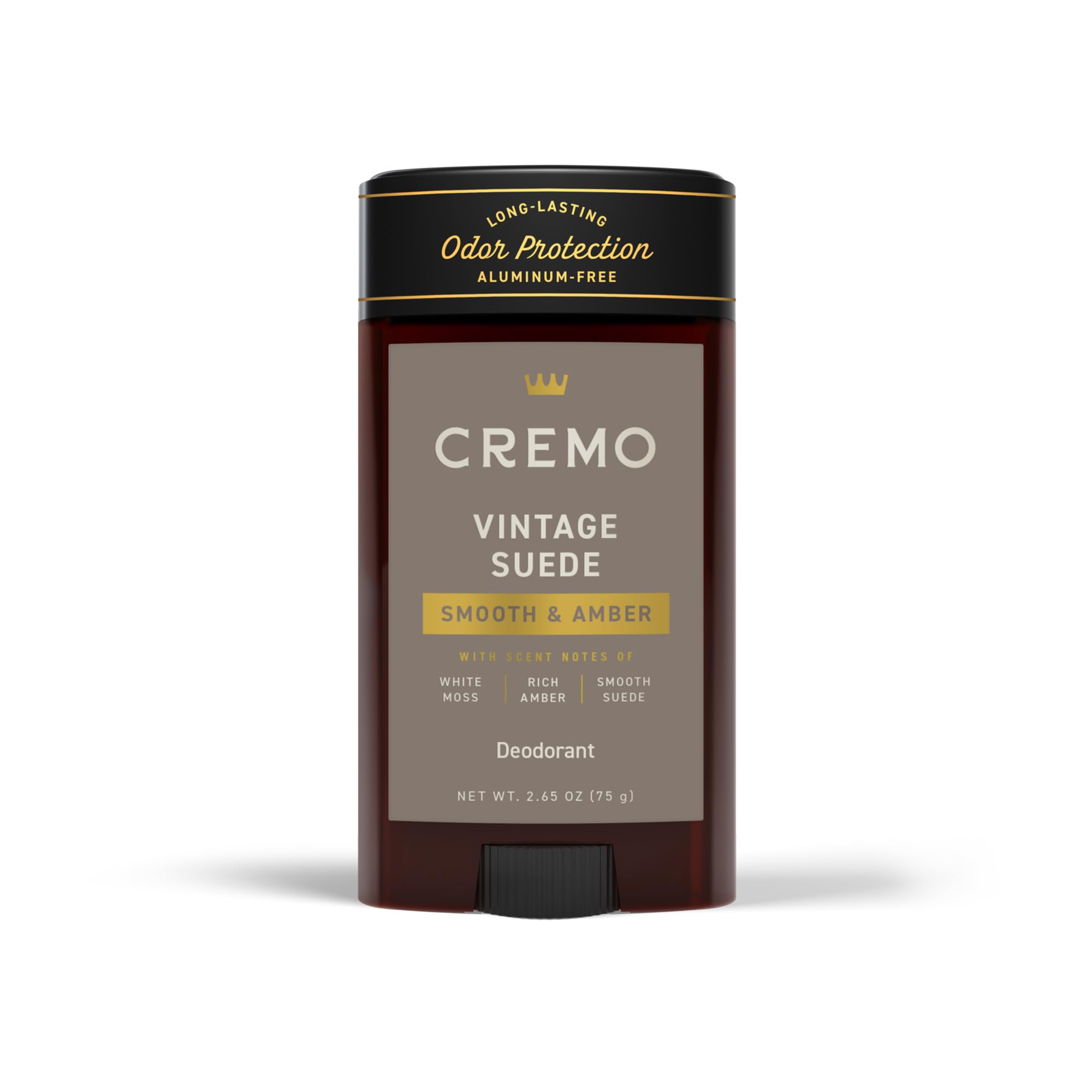 Cremo Vintage Suede Aluminum Free Deodorant for Men 48-hour Long Lasting Odor Protection 2 65oz